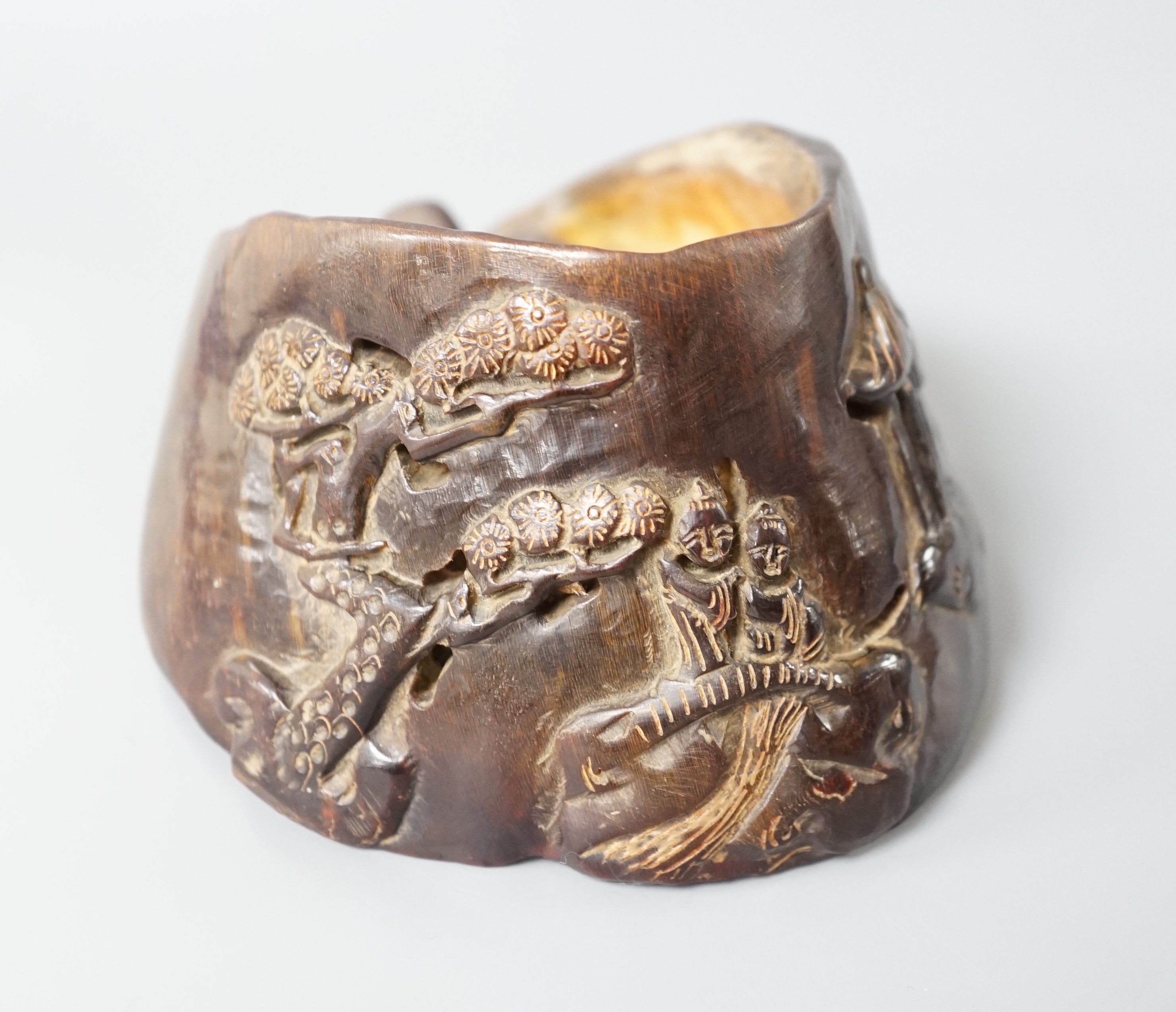 A 19th century Chinese carved horses hoof 13cm